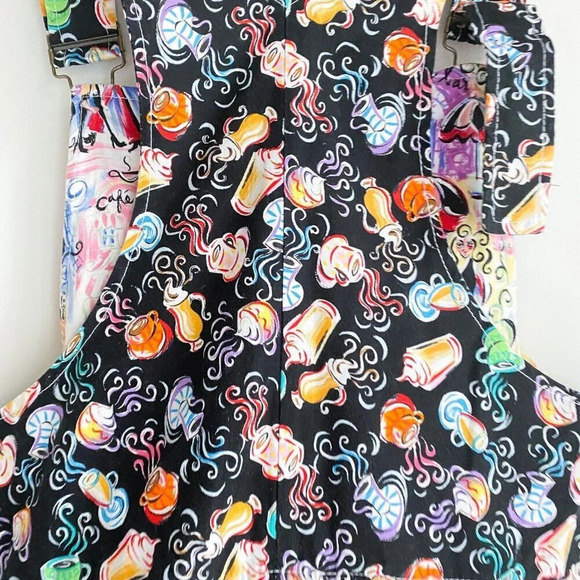 Dee's Designs Handmade Parisian  CAfe Print Pinafore Dress S - Picture 5 of 10